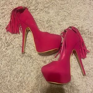 Posh hot pink heels